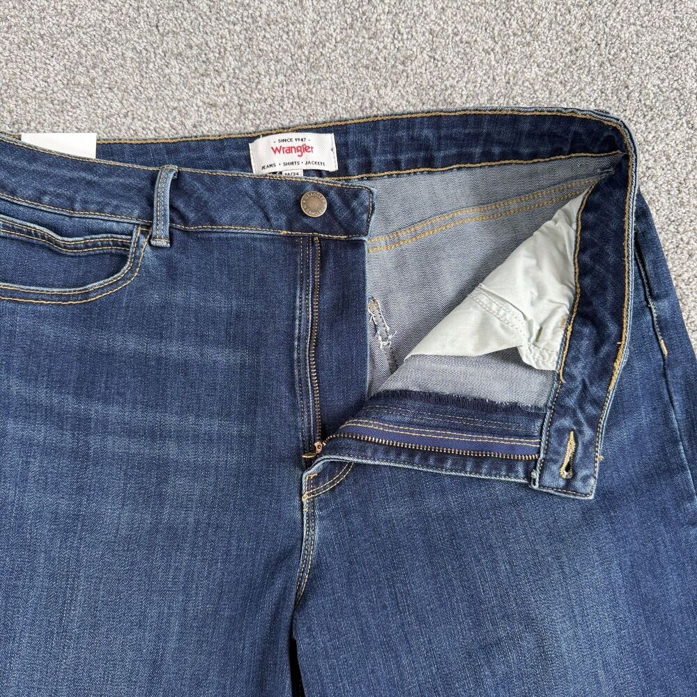 Wrangler High Rise Bootcut Jeans Womens Stretch Dark Wash Blue Size 14 32x27 NEW - Picture 6 of 14